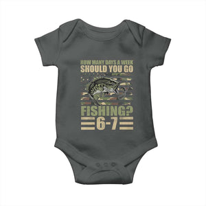 Fishing 67 Meme Baby Onesie How Many Days A Week Should You Go Fishing Camo Flag TS11 Dark Heather Print Your Wear