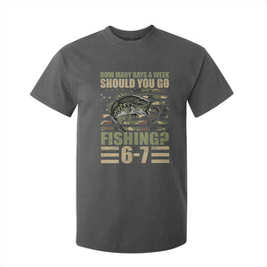 Fishing 67 Meme T Shirt For Kid How Many Days A Week Should You Go Fishing Camo Flag TS11 Dark Heather Print Your Wear