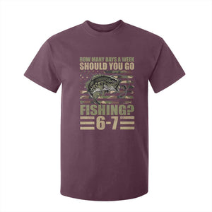 Fishing 67 Meme T Shirt For Kid How Many Days A Week Should You Go Fishing Camo Flag TS11 Maroon Print Your Wear