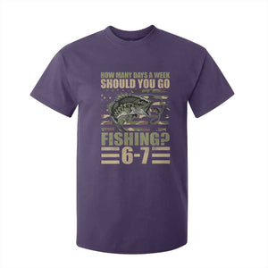 Fishing 67 Meme T Shirt For Kid How Many Days A Week Should You Go Fishing Camo Flag TS11 Purple Print Your Wear