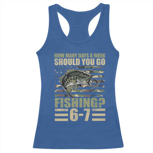Fishing 67 Meme Racerback Tank Top How Many Days A Week Should You Go Fishing Camo Flag TS11 Royal Blue Print Your Wear