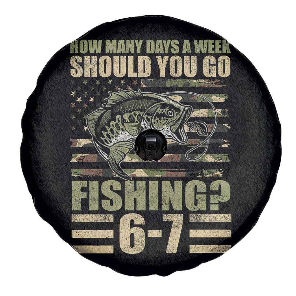 Fishing 67 Meme Spare Tire Cover How Many Days A Week Should You Go Fishing Camo Flag TS11 Print Your Wear
