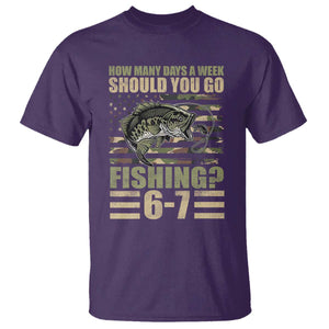 Fishing 67 Meme T Shirt How Many Days A Week Should You Go Fishing Camo Flag TS11 Purple Print Your Wear