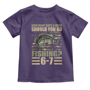 Fishing 67 Meme Toddler T Shirt How Many Days A Week Should You Go Fishing Camo Flag TS11 Purple Print Your Wear