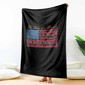 The Pledge of Allegiance Throw Blanket US Military Veteran Patriotic American Flag TS11 Print Your Wear