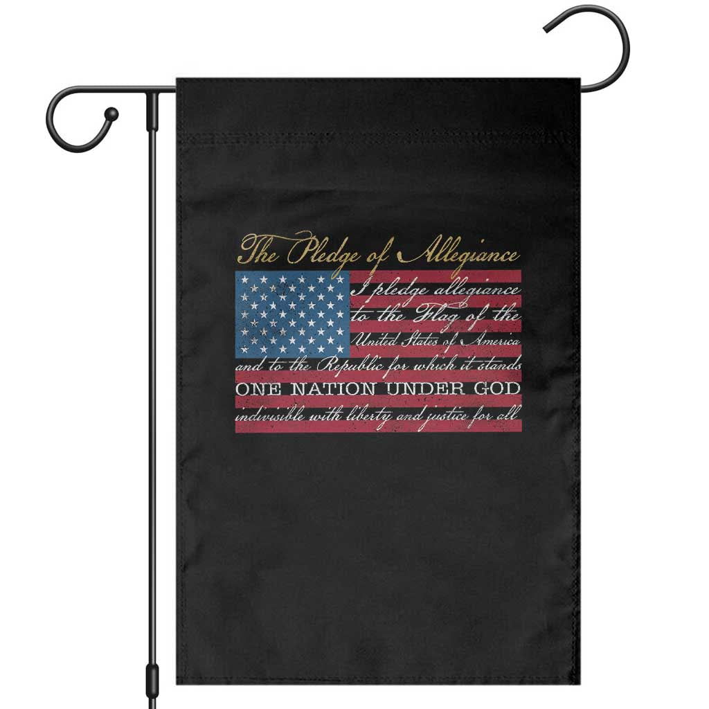 The Pledge of Allegiance Garden Flag US Military Veteran Patriotic American Flag TS11 Black Print Your Wear