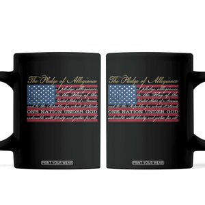 The Pledge of Allegiance Coffee Mug US Military Veteran Patriotic American Flag TS11 Black Print Your Wear