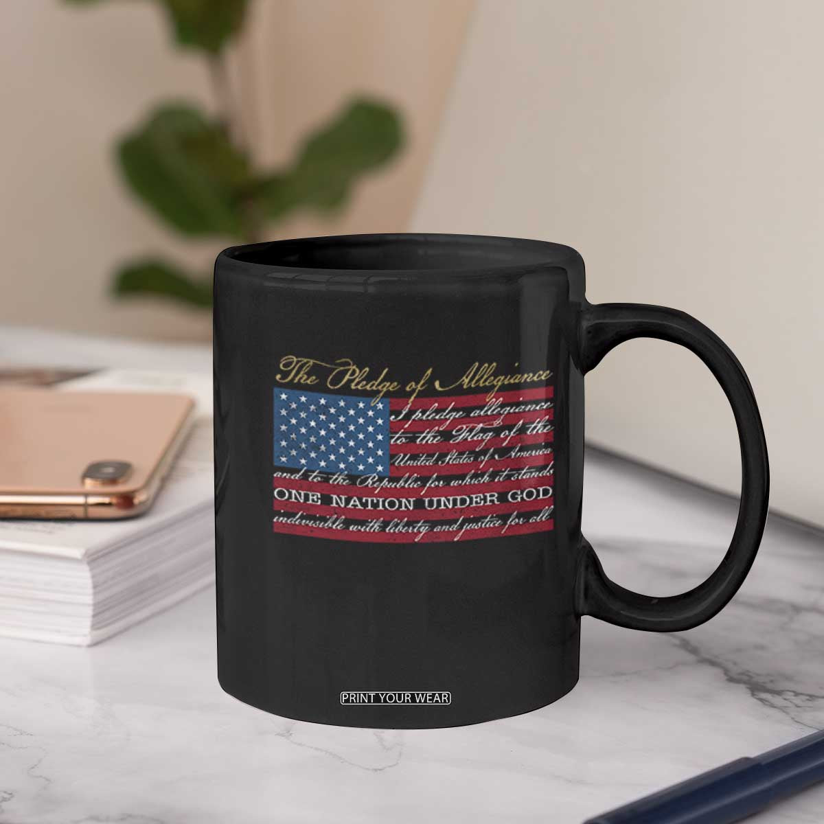The Pledge of Allegiance Coffee Mug US Military Veteran Patriotic American Flag TS11 Print Your Wear