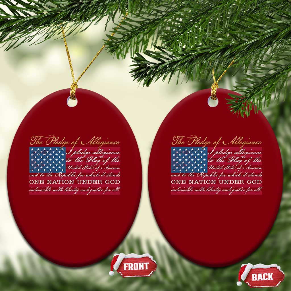 The Pledge of Allegiance Ceramic Ornament US Military Veteran Patriotic American Flag TS11 Print Your Wear