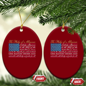 The Pledge of Allegiance Ceramic Ornament US Military Veteran Patriotic American Flag TS11 Print Your Wear