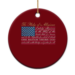 The Pledge of Allegiance Ceramic Ornament US Military Veteran Patriotic American Flag TS11 1pc Red Print Your Wear
