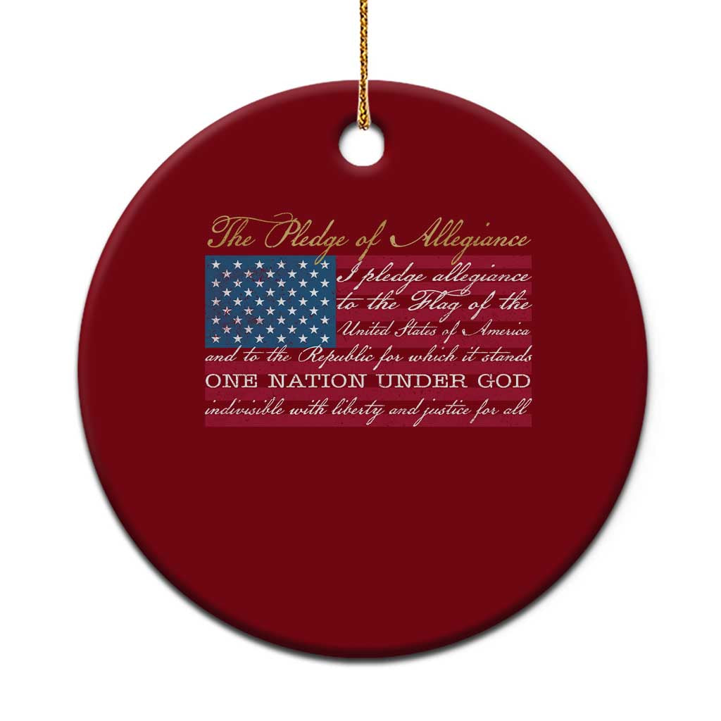 The Pledge of Allegiance Ceramic Ornament US Military Veteran Patriotic American Flag TS11 1pc Red Print Your Wear