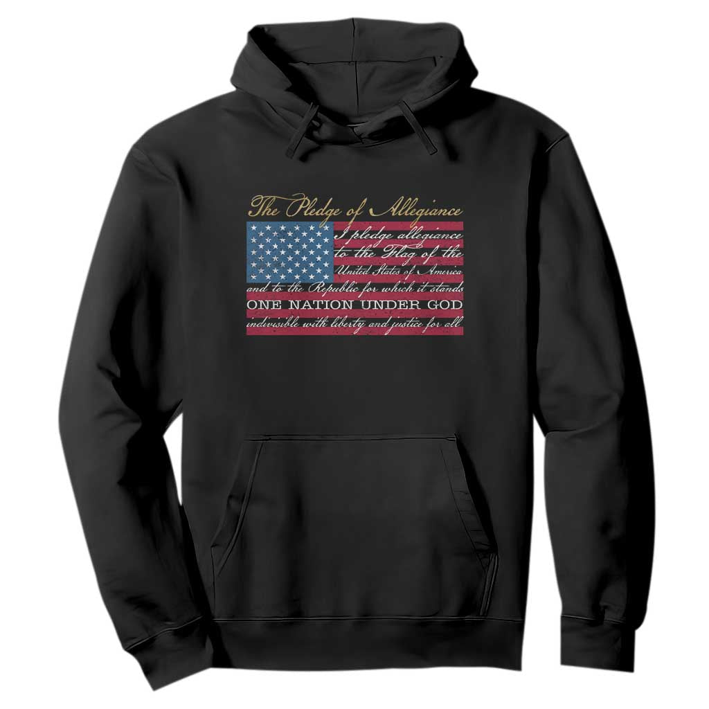 The Pledge of Allegiance Hoodie US Military Veteran Patriotic American Flag TS11 Black Print Your Wear