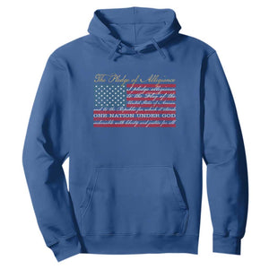 The Pledge of Allegiance Hoodie US Military Veteran Patriotic American Flag TS11 Royal Blue Print Your Wear