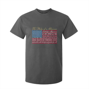 The Pledge of Allegiance T Shirt For Kid US Military Veteran Patriotic American Flag TS11 Dark Heather Print Your Wear