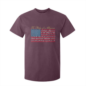 The Pledge of Allegiance T Shirt For Kid US Military Veteran Patriotic American Flag TS11 Maroon Print Your Wear