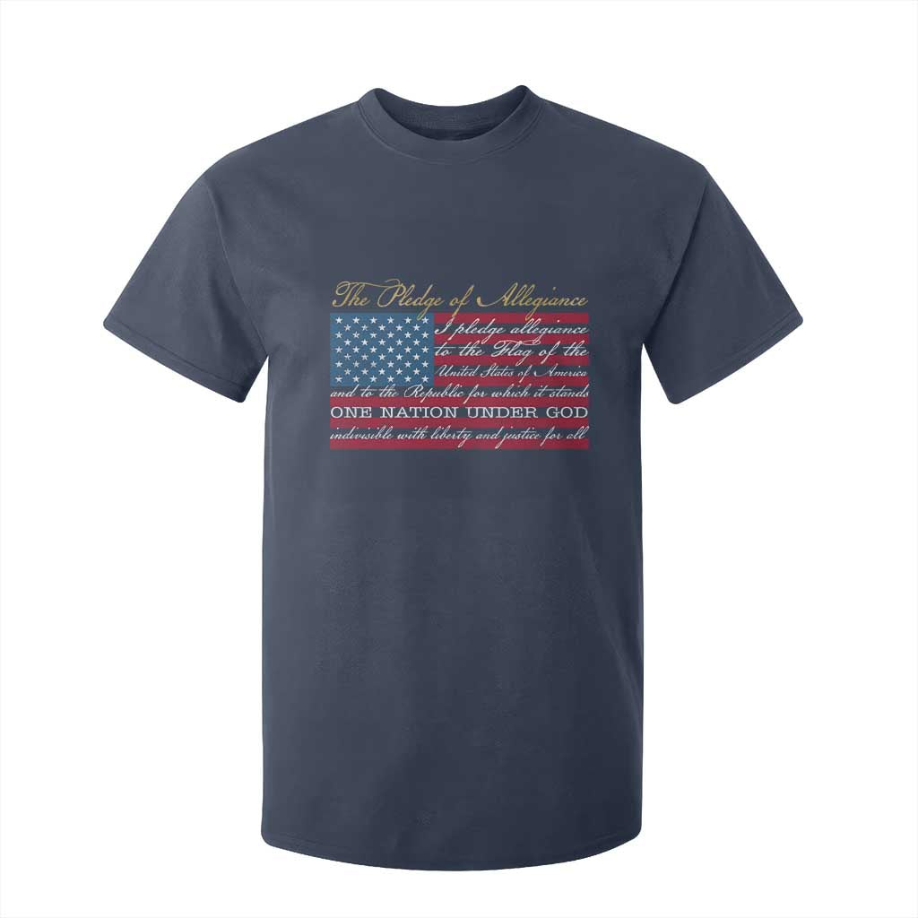 The Pledge of Allegiance T Shirt For Kid US Military Veteran Patriotic American Flag TS11 Navy Print Your Wear
