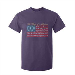 The Pledge of Allegiance T Shirt For Kid US Military Veteran Patriotic American Flag TS11 Purple Print Your Wear