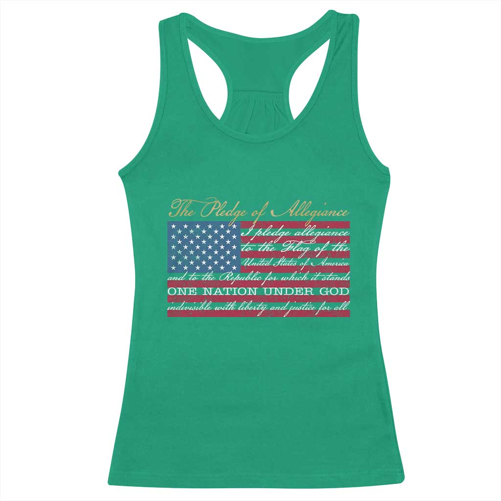The Pledge of Allegiance Racerback Tank Top US Military Veteran Patriotic American Flag TS11 Irish Green Print Your Wear