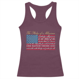 The Pledge of Allegiance Racerback Tank Top US Military Veteran Patriotic American Flag TS11 Maroon Print Your Wear