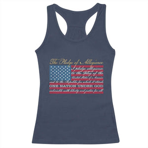 The Pledge of Allegiance Racerback Tank Top US Military Veteran Patriotic American Flag TS11 Navy Print Your Wear