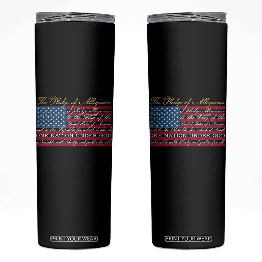 The Pledge of Allegiance Skinny Tumbler US Military Veteran Patriotic American Flag TS11 Black Print Your Wear