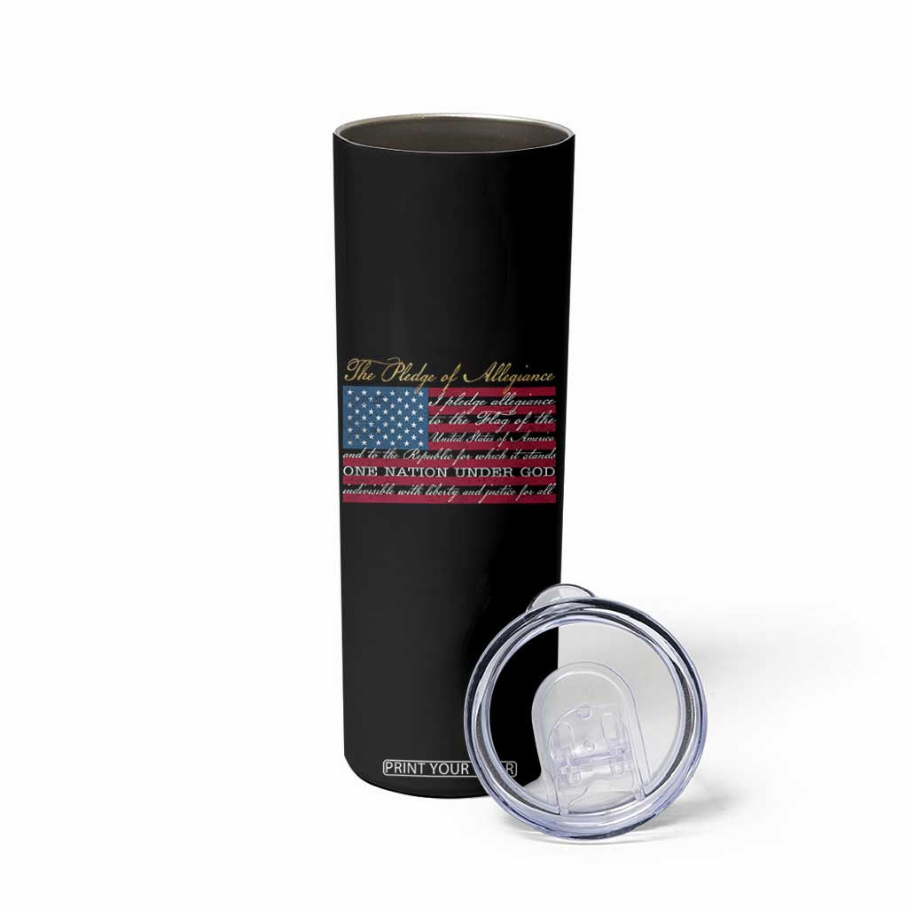 The Pledge of Allegiance Skinny Tumbler US Military Veteran Patriotic American Flag TS11 Print Your Wear