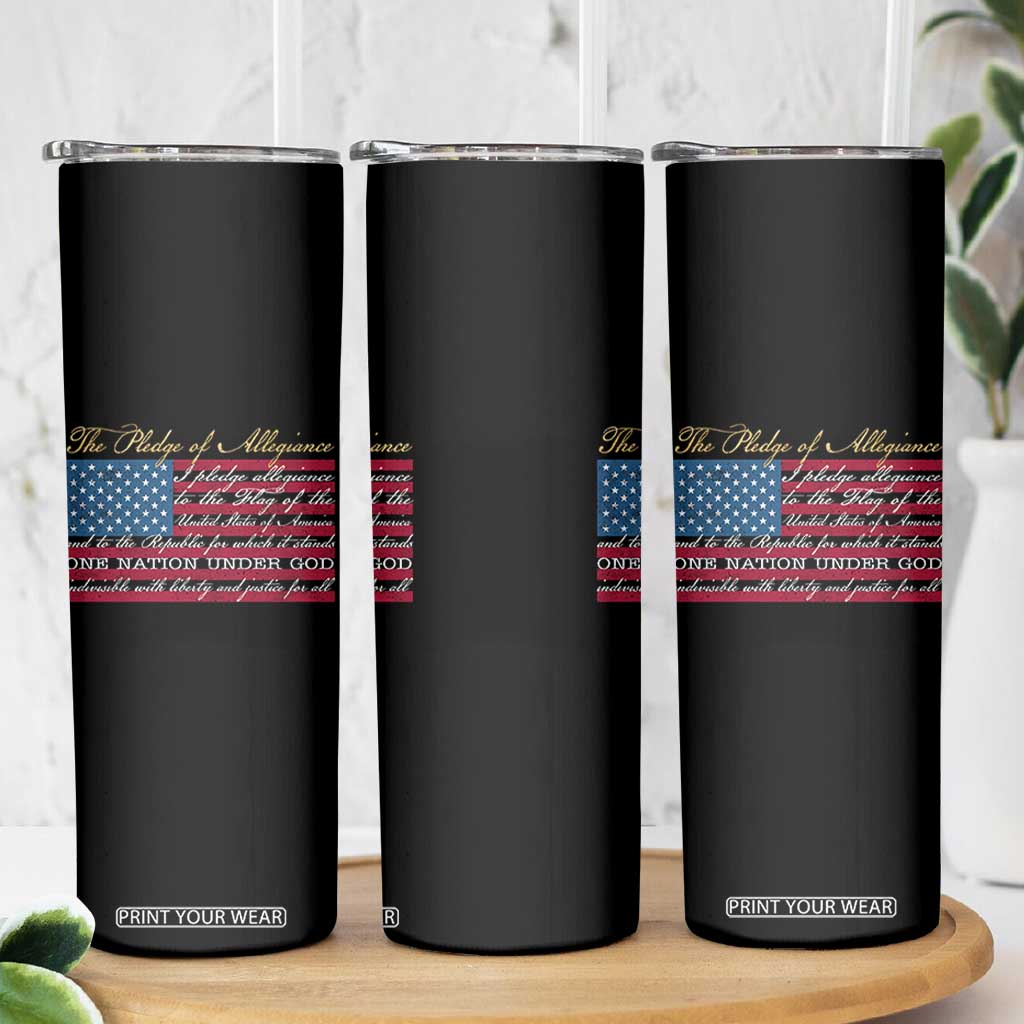 The Pledge of Allegiance Skinny Tumbler US Military Veteran Patriotic American Flag TS11 Print Your Wear