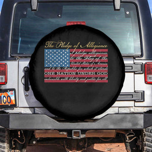 The Pledge of Allegiance Spare Tire Cover US Military Veteran Patriotic American Flag TS11 No hole Black Print Your Wear