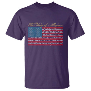 The Pledge of Allegiance T Shirt US Military Veteran Patriotic American Flag TS11 Purple Print Your Wear