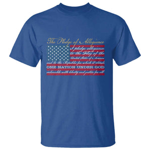The Pledge of Allegiance T Shirt US Military Veteran Patriotic American Flag TS11 Royal Blue Print Your Wear