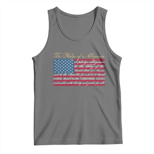 The Pledge of Allegiance Tank Top US Military Veteran Patriotic American Flag TS11 Black Heather Print Your Wear
