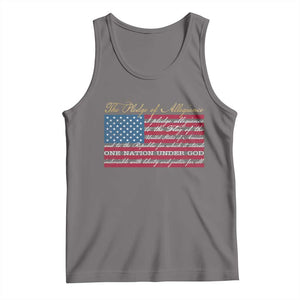 The Pledge of Allegiance Tank Top US Military Veteran Patriotic American Flag TS11 Deep Heather Print Your Wear