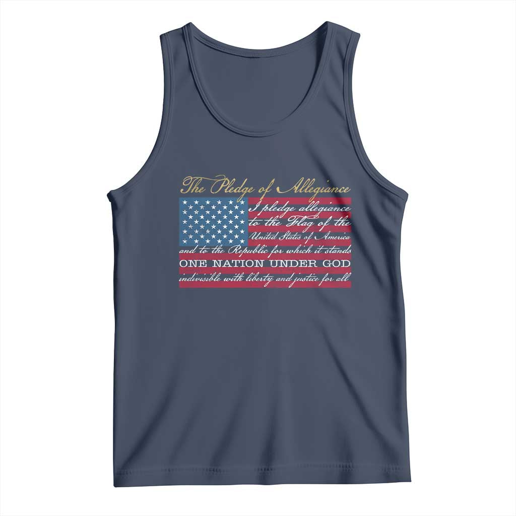 The Pledge of Allegiance Tank Top US Military Veteran Patriotic American Flag TS11 Navy Print Your Wear