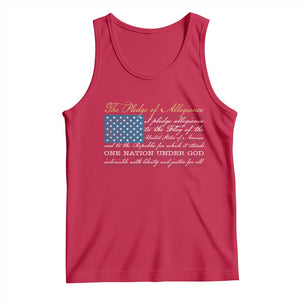 The Pledge of Allegiance Tank Top US Military Veteran Patriotic American Flag TS11 Red Print Your Wear
