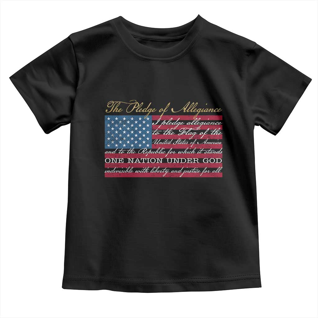 The Pledge of Allegiance Toddler T Shirt US Military Veteran Patriotic American Flag TS11 Black Print Your Wear