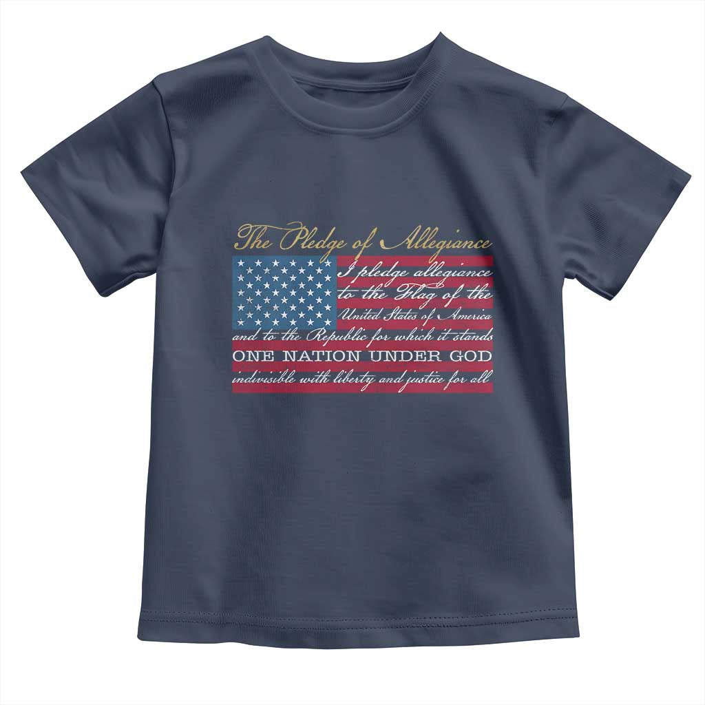 The Pledge of Allegiance Toddler T Shirt US Military Veteran Patriotic American Flag TS11 Navy Print Your Wear