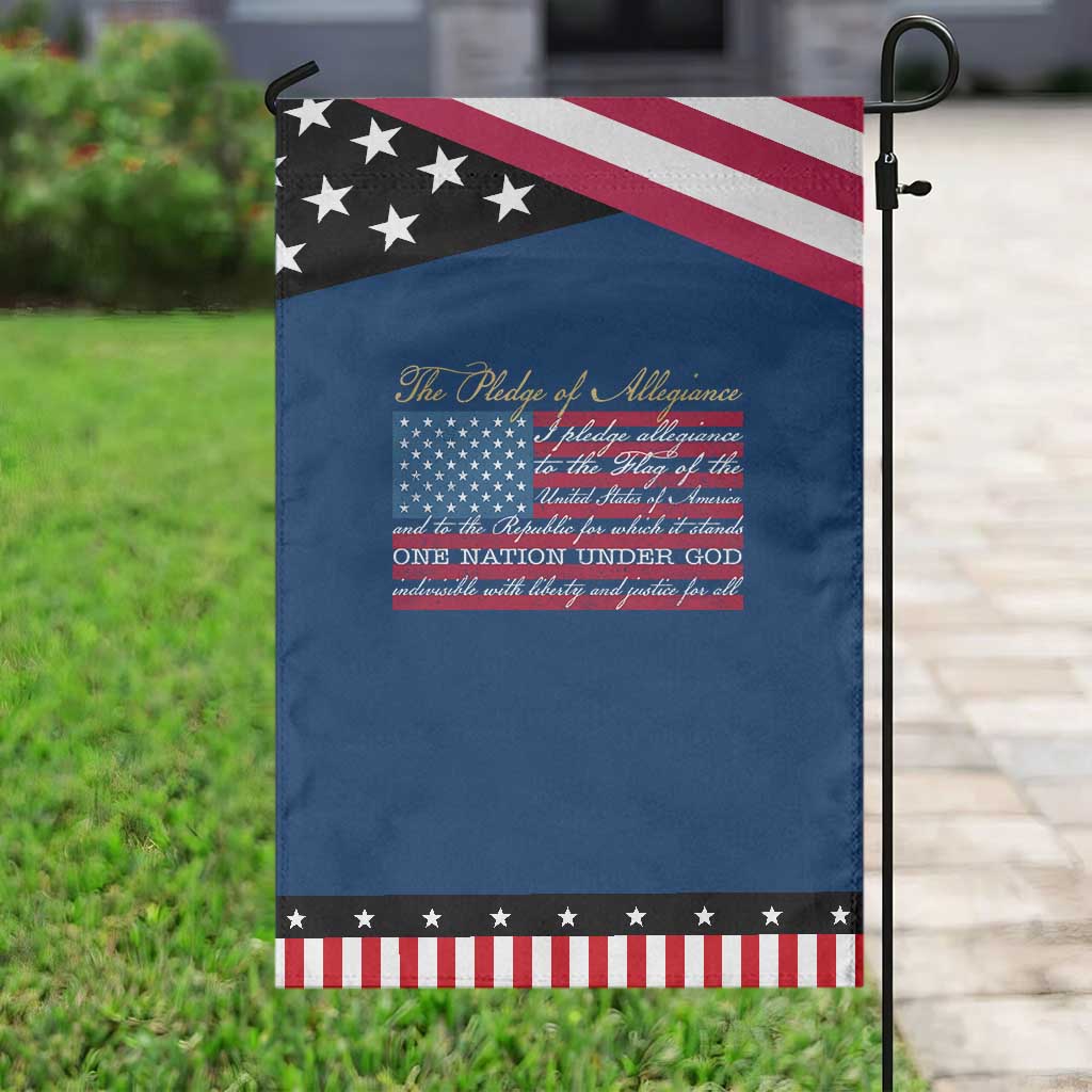 The Pledge of Allegiance Patriotic Garden Flag US Military Veteran Patriotic American Flag TS11 Classic Blue Black Print Your Wear