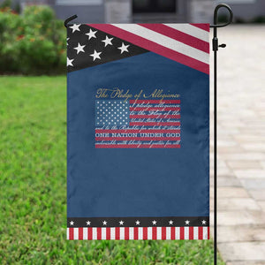 The Pledge of Allegiance Patriotic Garden Flag US Military Veteran Patriotic American Flag TS11 Classic Blue Black Print Your Wear