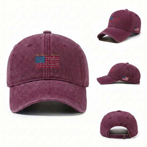 The Pledge of Allegiance Washed Cotton Baseball Cap US Military Veteran Patriotic American Flag TS11 Washed Cap Universal Fit Burgundy Print Your Wear