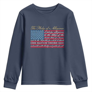 The Pledge of Allegiance Youth Sweatshirt US Military Veteran Patriotic American Flag TS11 Navy Print Your Wear