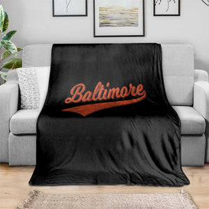 Baltimore Script Retro Baseball Sport Lovers City Pride Throw Blanket TS11 Print Your Wear