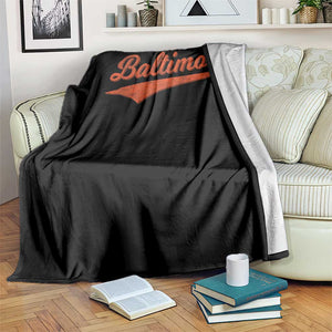 Baltimore Script Retro Baseball Sport Lovers City Pride Throw Blanket TS11 Print Your Wear