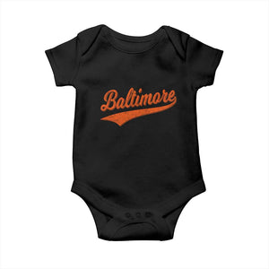 Baltimore Script Retro Baseball Sport Lovers City Pride Baby Onesie TS11 Black Print Your Wear