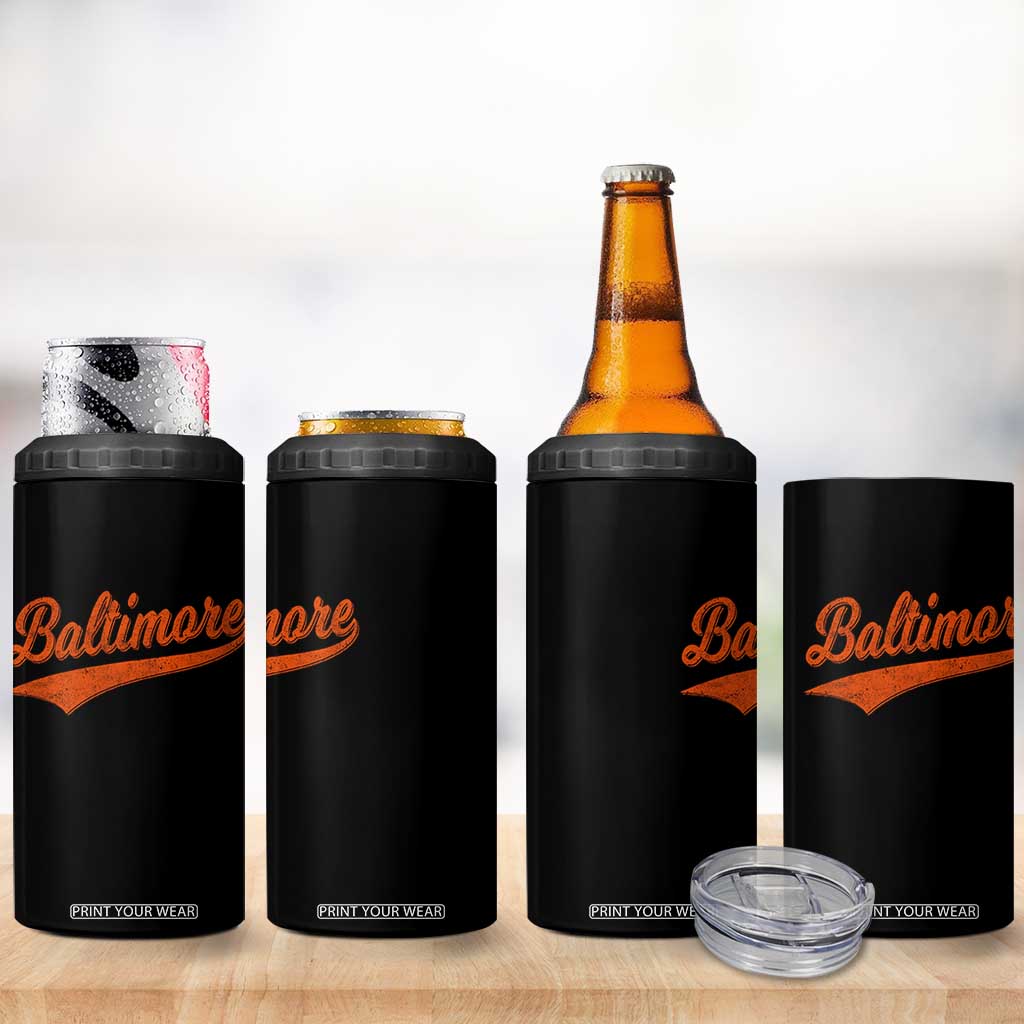 Baltimore Script Retro Baseball Sport Lovers City Pride 4 in 1 Can Cooler Tumbler TS11 Print Your Wear