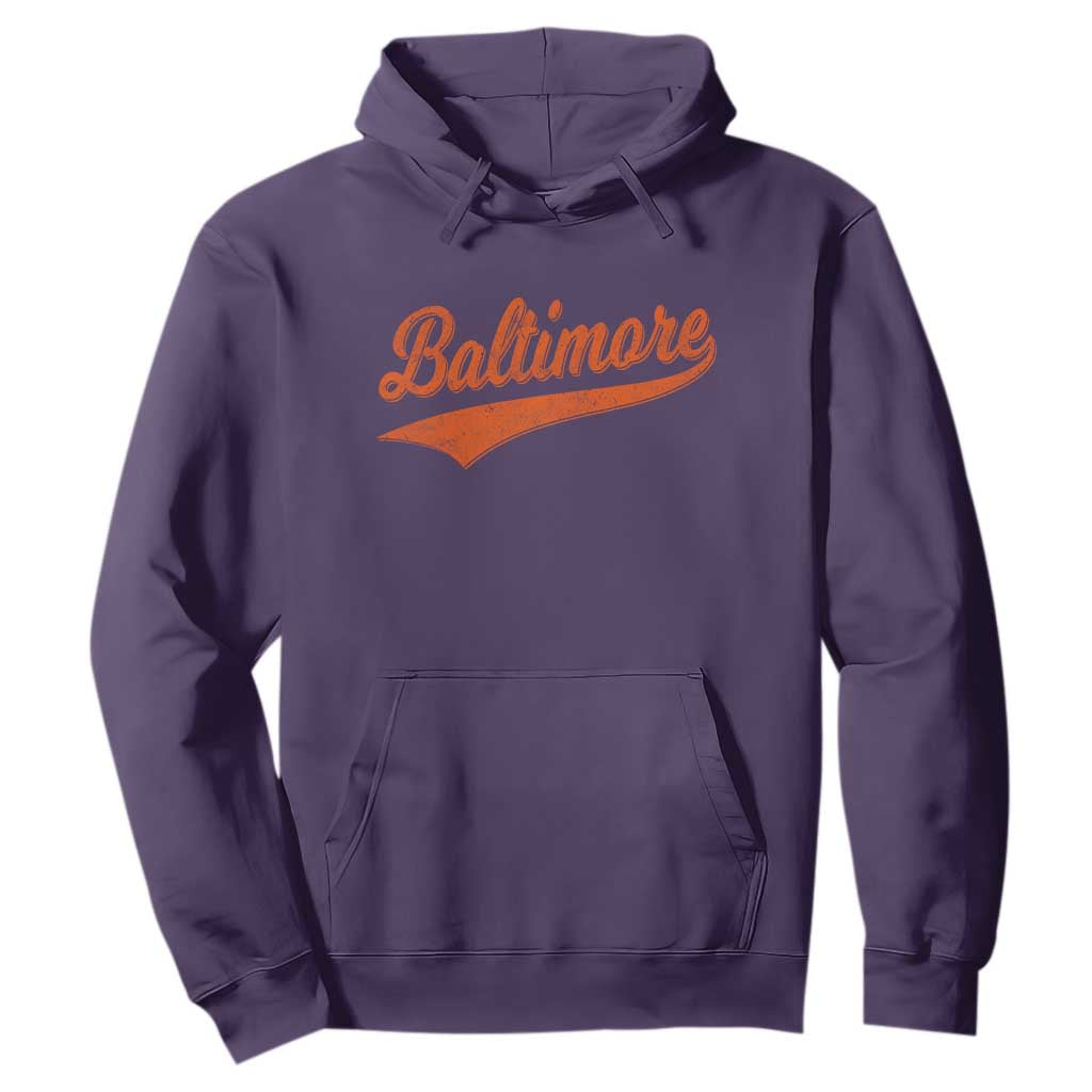 Baltimore Script Retro Baseball Sport Lovers City Pride Hoodie TS11 Purple Print Your Wear