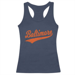 Baltimore Script Retro Baseball Sport Lovers City Pride Racerback Tank Top TS11 Navy Print Your Wear