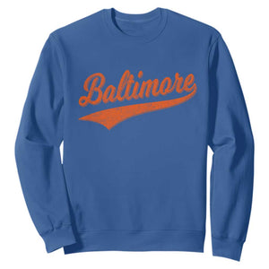 Baltimore Script Retro Baseball Sport Lovers City Pride Sweatshirt TS11 Royal Blue Print Your Wear