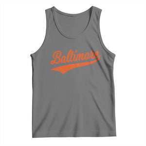 Baltimore Script Retro Baseball Sport Lovers City Pride Tank Top TS11 Black Heather Print Your Wear