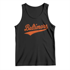 Baltimore Script Retro Baseball Sport Lovers City Pride Tank Top TS11 Black Print Your Wear